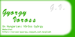 gyorgy voross business card